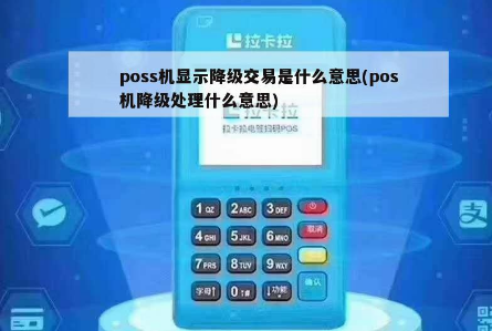 POS机降级交易失败 POS机降级交易失败